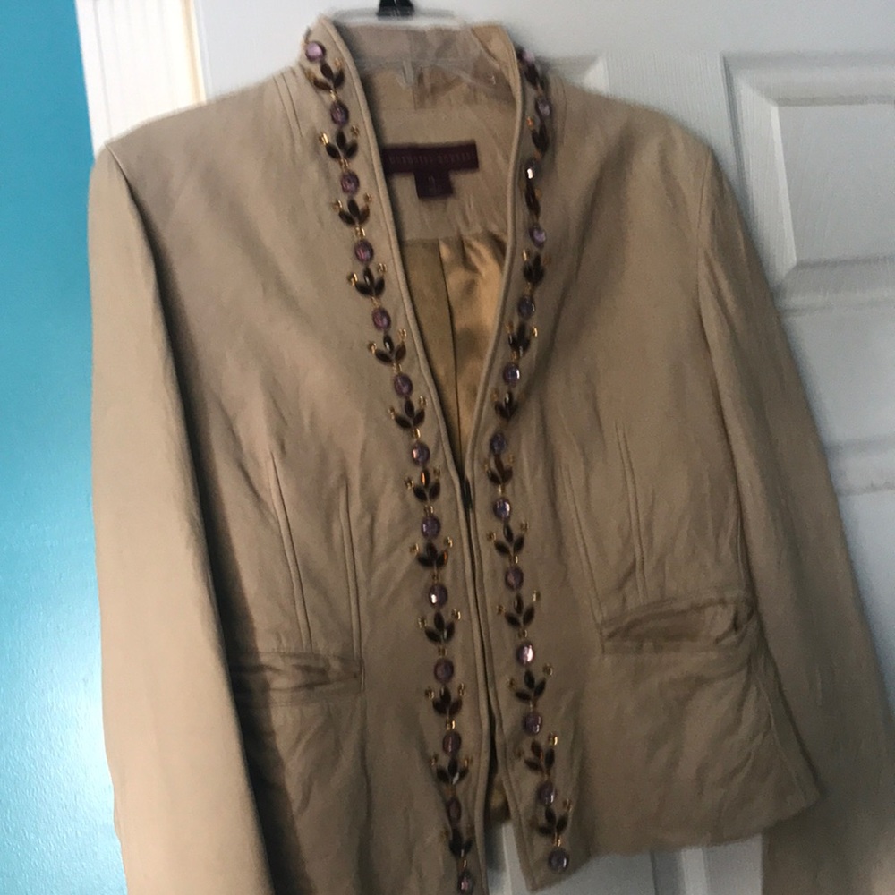 Leather Jeweled Jacket